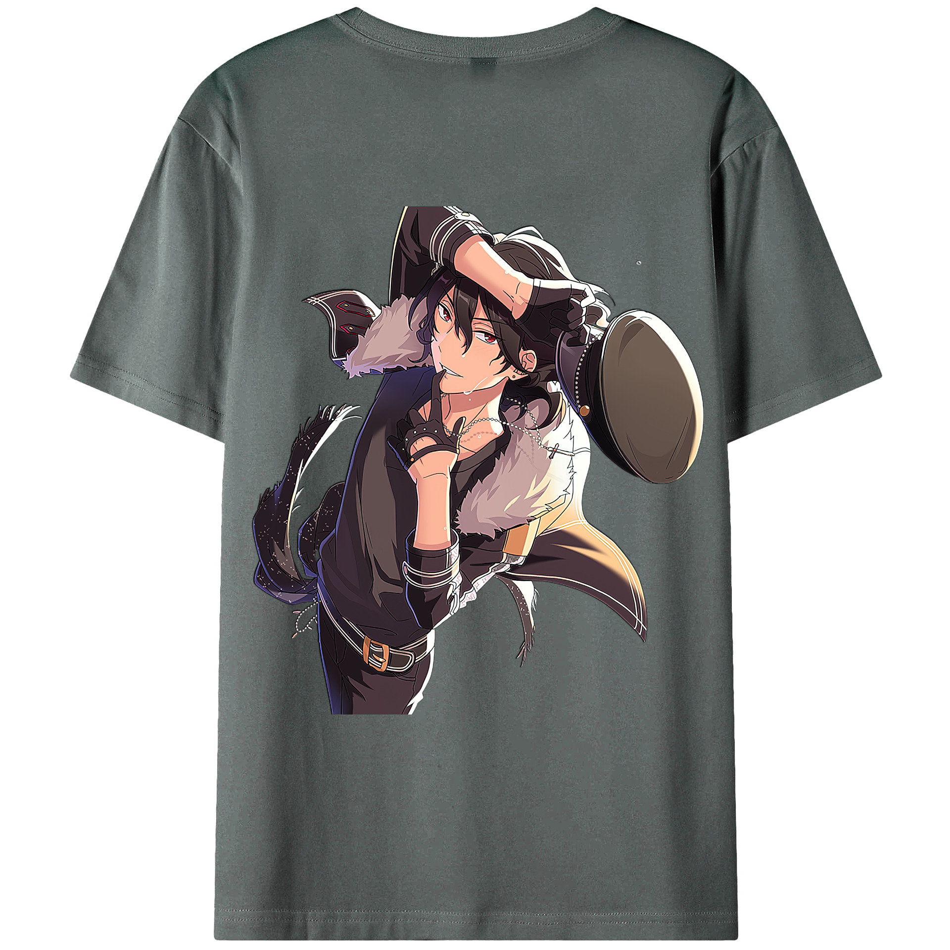 （画像用） あんさんぶるスターズ! Ensemble Stars 綿100％ メンズ半袖Tシャツ（バックプリント） 通気性